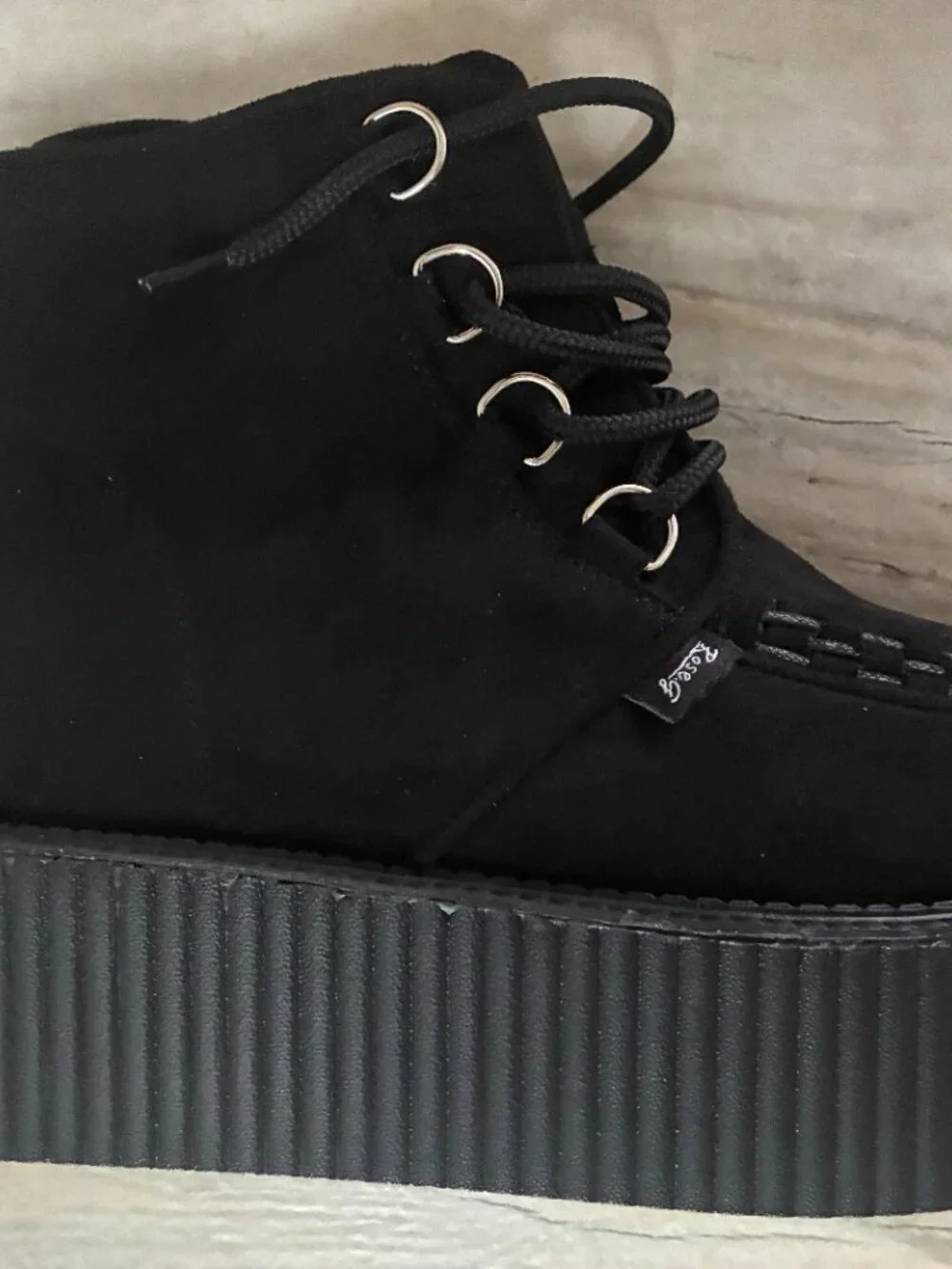 NWT-RoseG Women's High Top Suede Lace Up Flat Platform Creepers Size 8 - Picture 6 of 7